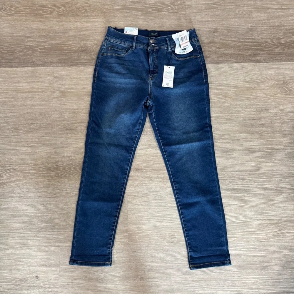 NWT Curve Appeal Jeans Womens 12 Blue Bali Curve Creator Skinny High Rise